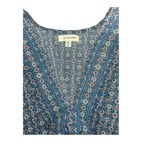 Max Studio Women's 3/4 Sleeve Tiered Bubble Crepe Dress size M beautiful - Picture 7 of 10